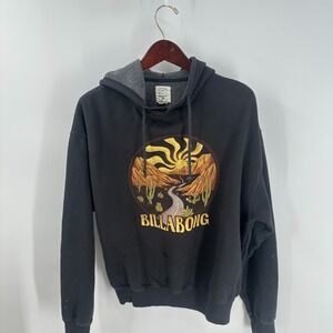 Vintage Billabong Fleece Comfort Skateboarding Graphic Pullover Hoodie Black S